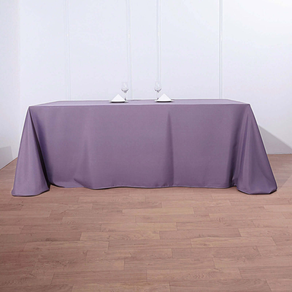 Polyester 90"x156" Rectangle Tablecloth Violet Amethyst - Seamless Wrinkle-Resistant Table Cover