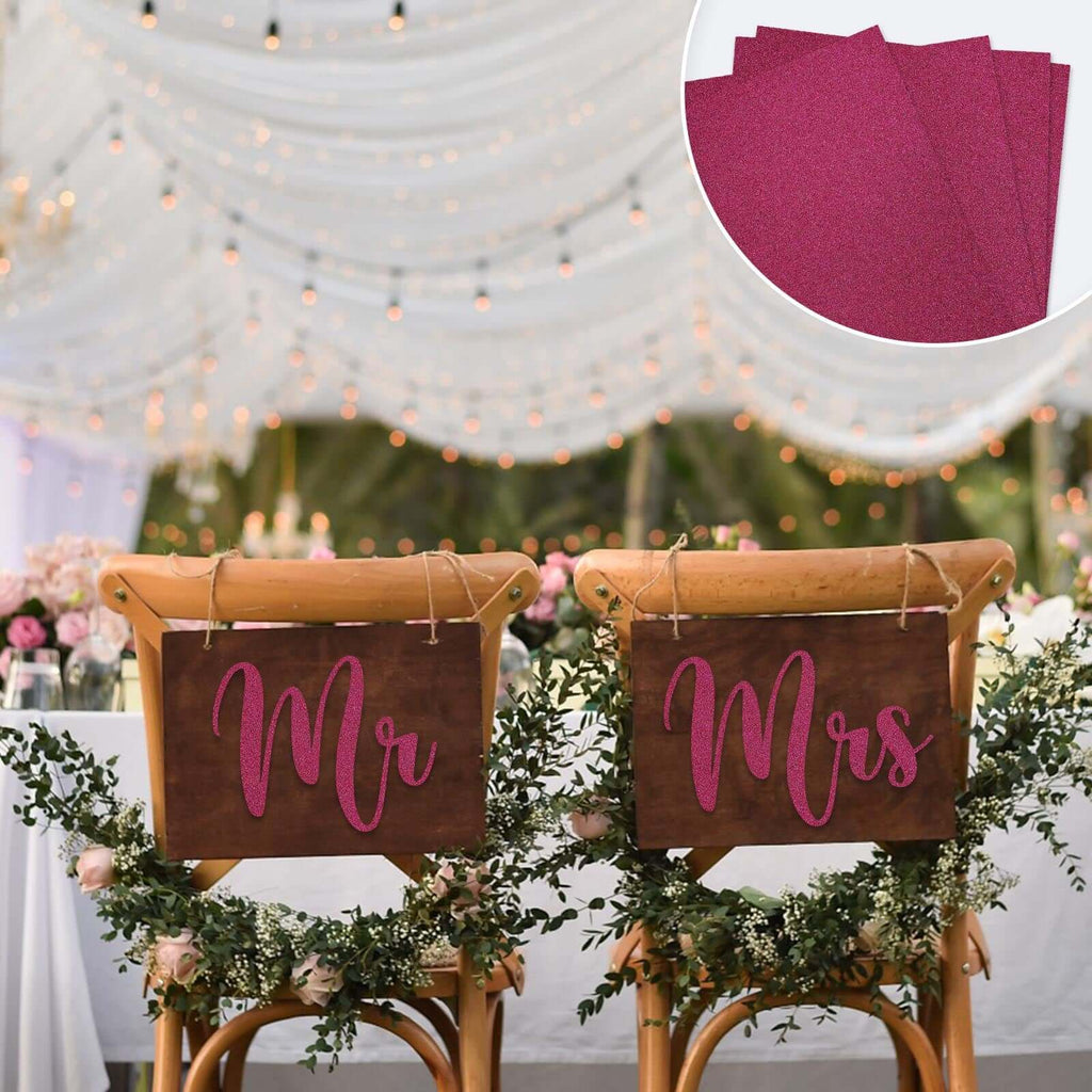 10 Pack 12"x10" Self-Adhesive Glitter DIY Craft Foam Sheets Hot Pink