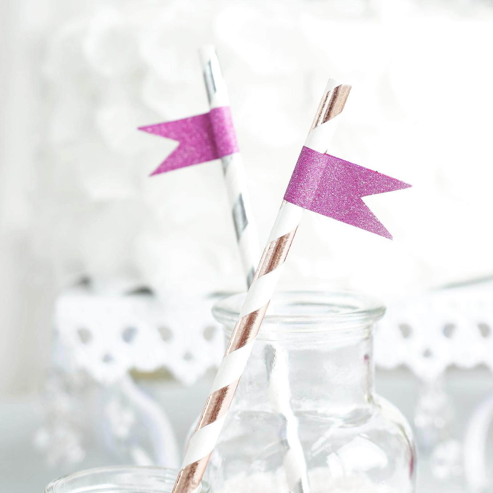 5 Pack 5 Yards Hot Pink Washi Glitter Tape Self Adhesive Craft Decorative Tape