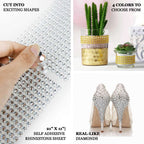 21â€x11â€ Blush Self Adhesive Rhinestone Diamond Sticker Wrap Sheets, DIY Craft Gem Stickers