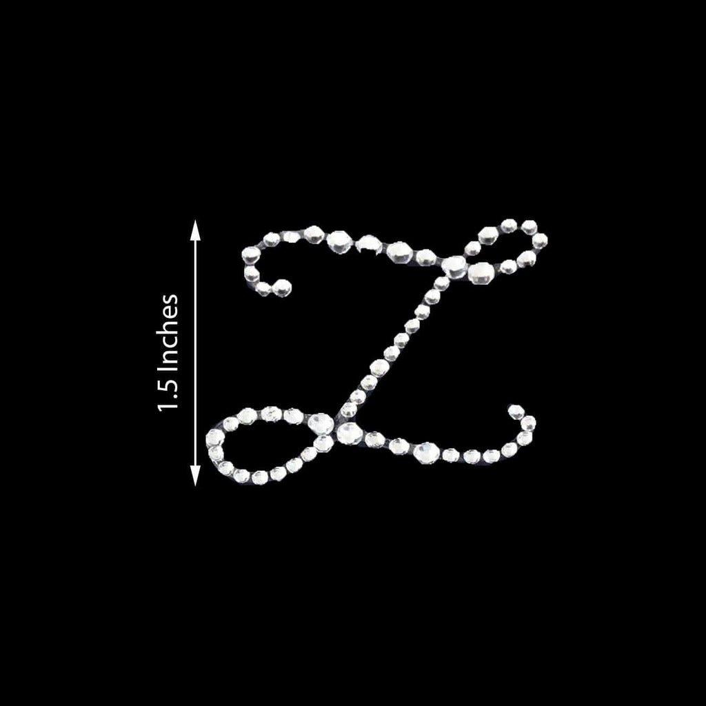 12 Pack 1.5" Clear Rhinestone Monogram Letter Jewel Sticker Self Adhesive DIY Diamond Decor - Z