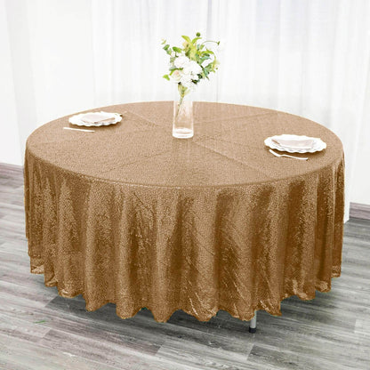 Sequin 108" Round Tablecloth Gold - Glittering Finish for Glamorous Events - NestOCart