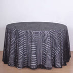 Sequin 120" Round Tablecloth Black - Seamless Diamond Glitz Table Cover - Bell Racket Store