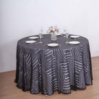 Sequin 120" Round Tablecloth Black - Seamless Diamond Glitz Table Cover - Bell Racket Store