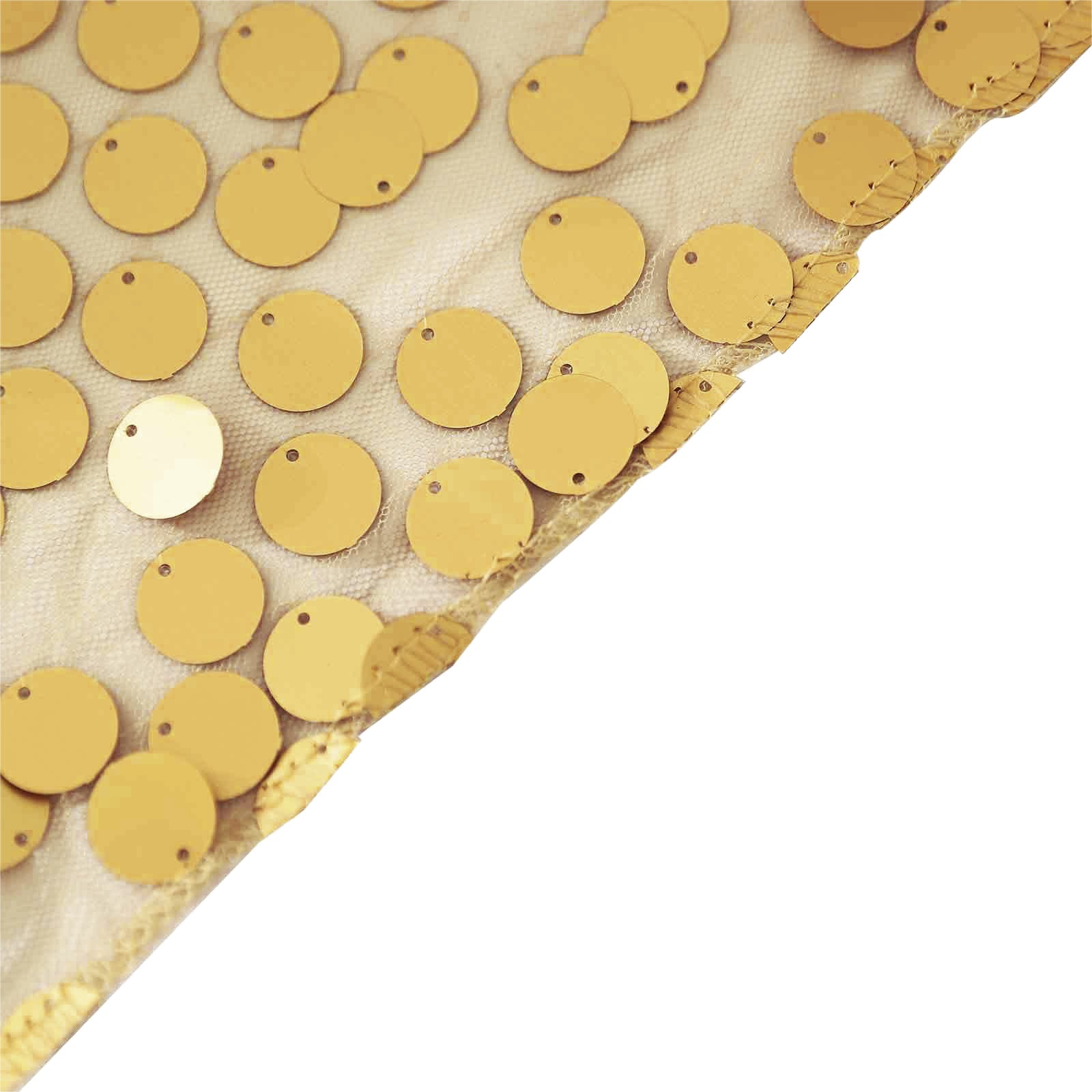 Sequin 120" Round Tablecloth Champagne - Seamless Big Payette Table Cover - NestOCart