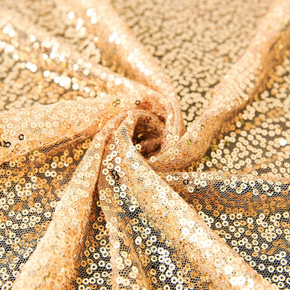 Sequin 120" Round Tablecloth Champagne - Seamless Glittering Table Cover - NestOCart