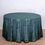Sequin 120" Round Tablecloth Hunter Emerald Green - Seamless Diamond Glitz Table Cover - Bell Racket Store