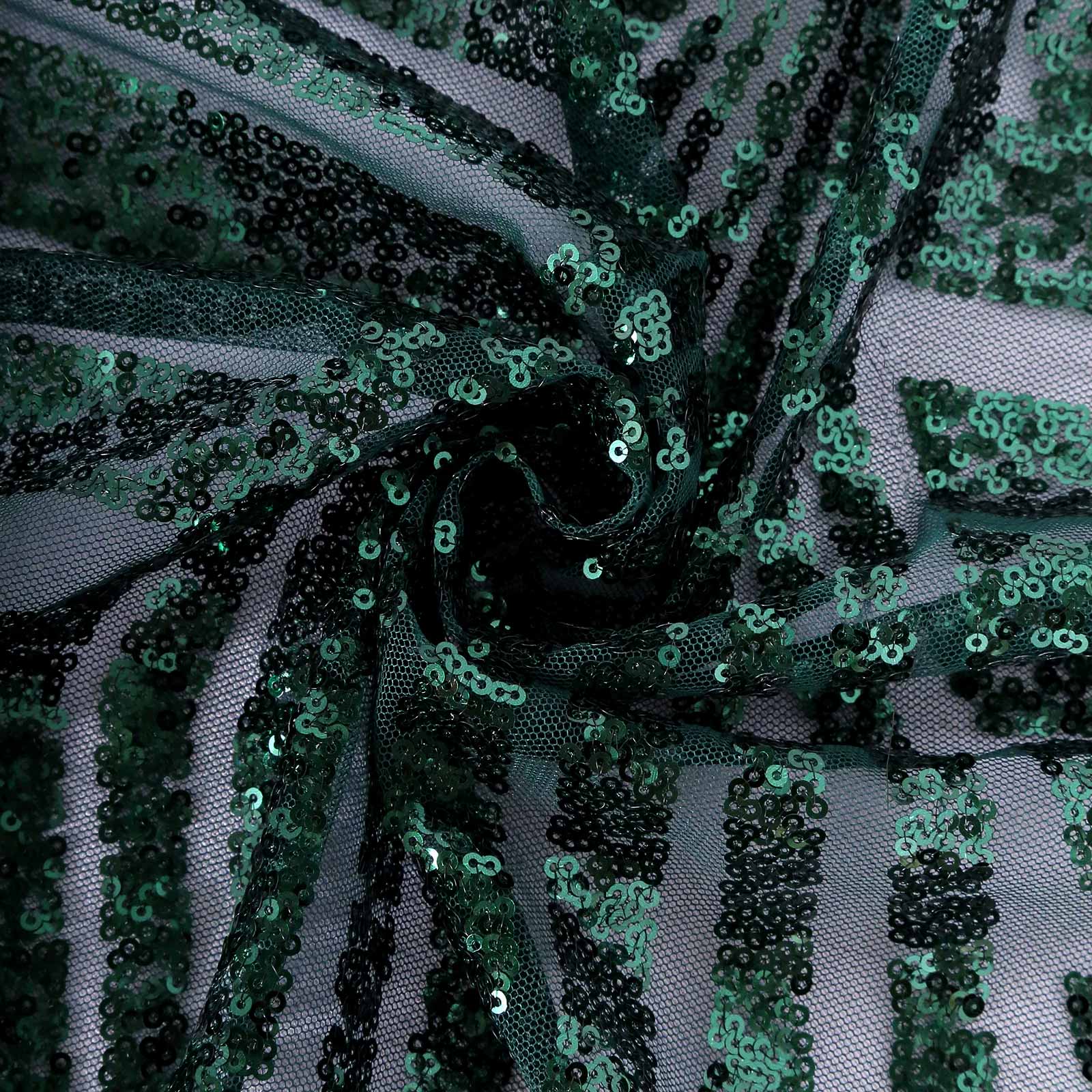 Sequin 120" Round Tablecloth Hunter Emerald Green - Seamless Diamond Glitz Table Cover - Bell Racket Store