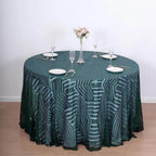 Sequin 120" Round Tablecloth Hunter Emerald Green - Seamless Diamond Glitz Table Cover - Bell Racket Store