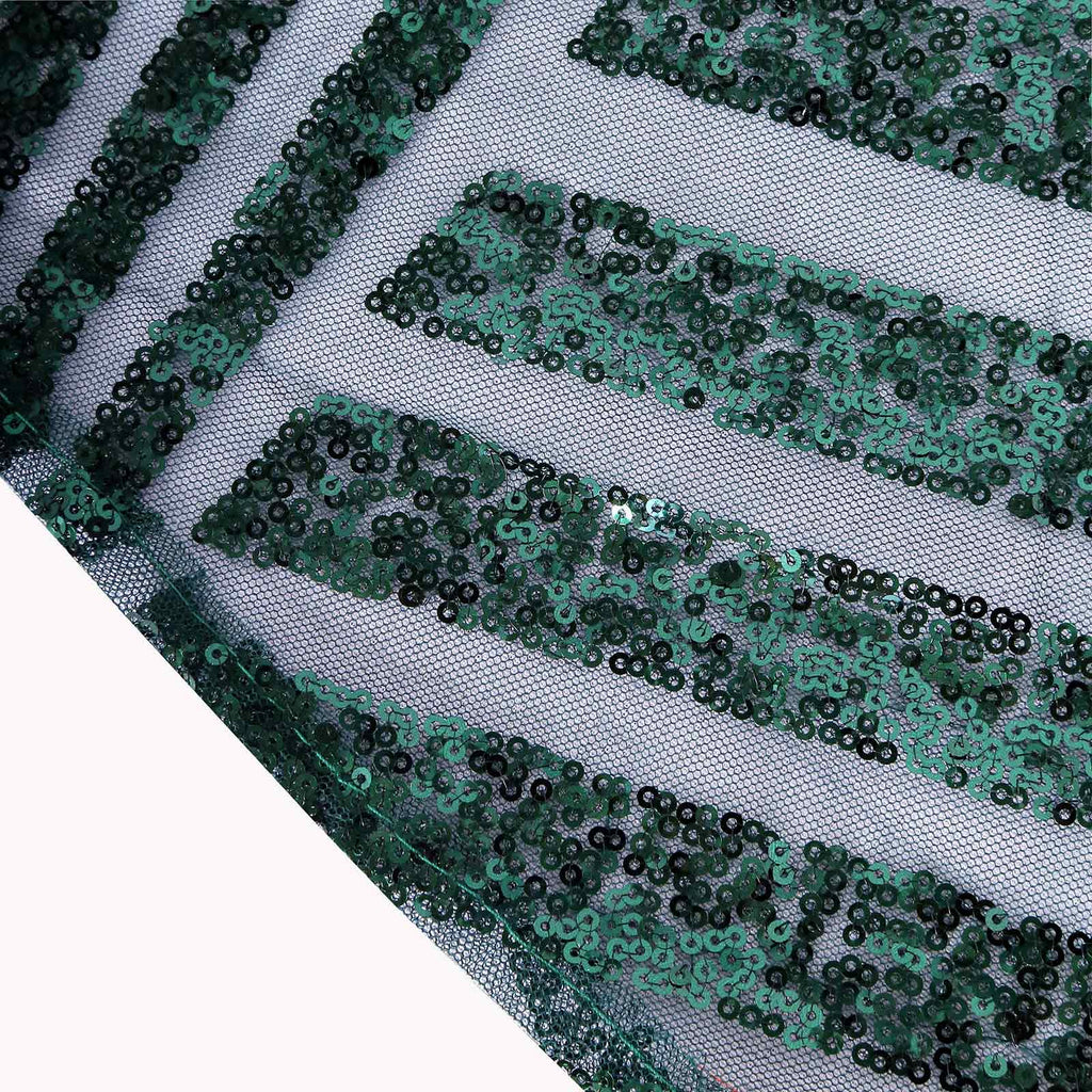 Sequin 120" Round Tablecloth Hunter Emerald Green - Seamless Diamond Glitz Table Cover - Bell Racket Store