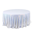 Sequin 120" Round Tablecloth Iridescent Blue - Seamless Glittering Table Cover - Bell Racket Store