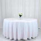 Sequin 120" Round Tablecloth Iridescent Blue - Seamless Glittering Table Cover - Bell Racket Store