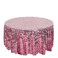 Sequin 120" Round Tablecloth Pink - Seamless Big Payette Table Cover