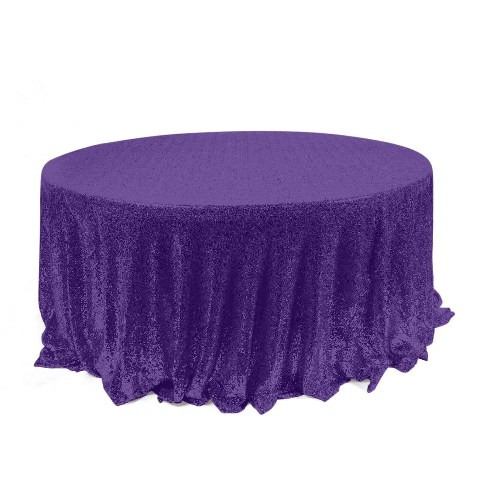 Sequin 120" Round Tablecloth Purple - Seamless Glittering Table Cover - NestOCart