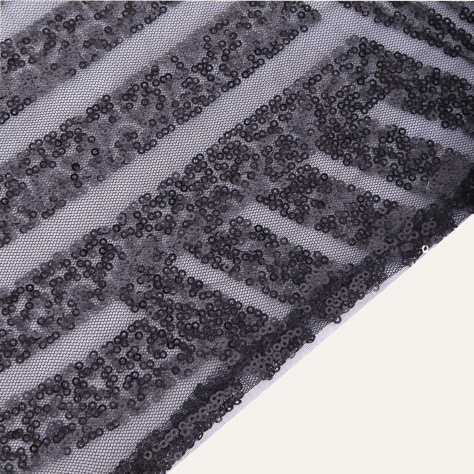 Sequin 12"x108" Table Runner Black - Diamond Glitz Design - Bell Racket Store