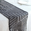 Sequin 12"x108" Table Runner Black - Diamond Glitz Design - Bell Racket Store