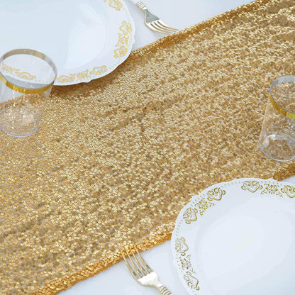 Sequin 12"x108" Table Runner Gold - Glittering Design for Stylish Celebrations - NestOCart