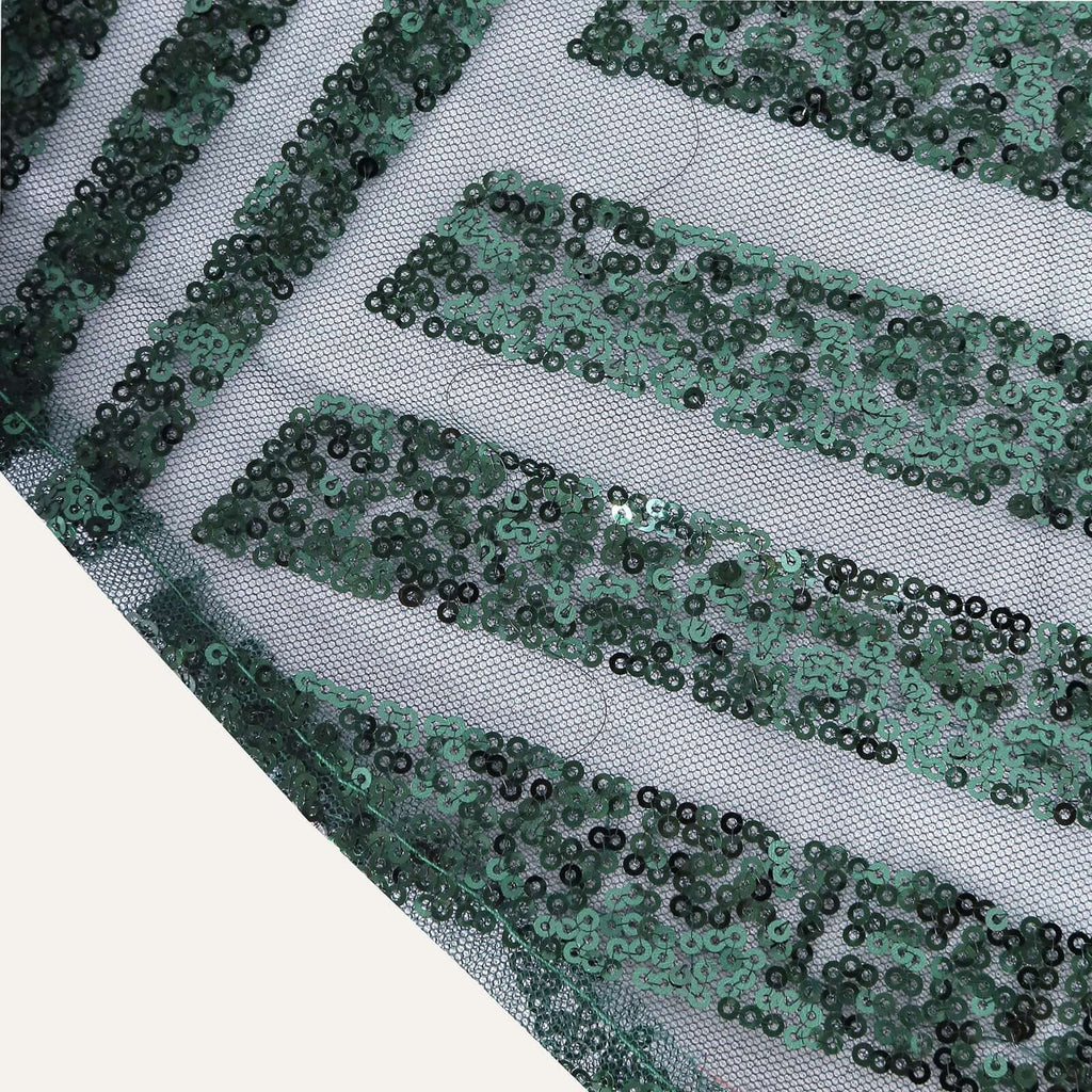 Sequin 12"x108" Table Runner Hunter Emerald Green - Diamond Glitz Design - Bell Racket Store