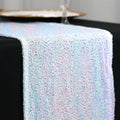 Sequin 12"x108" Table Runner Iridescent Blue - Glittering Design - Bell Racket Store