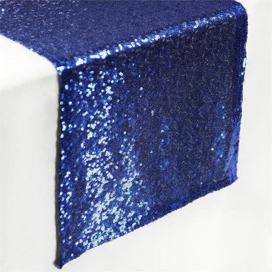 Sequin 12"x108" Table Runner Navy Blue - Glittering Design - NestOCart