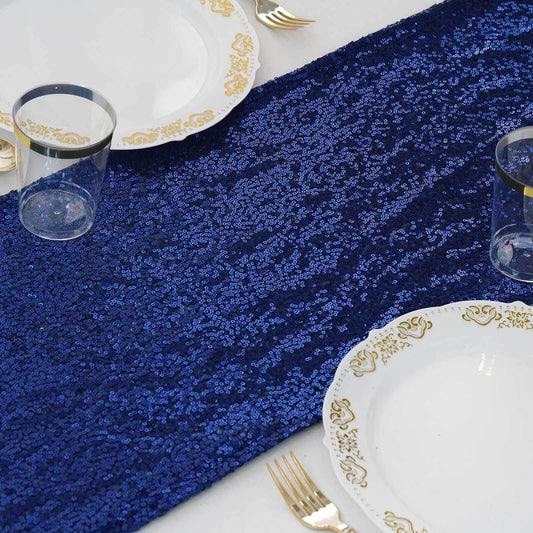 Sequin 12"x108" Table Runner Royal Blue - Glittering Design - NestOCart