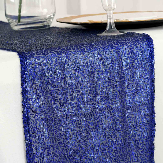 Sequin 12"x108" Table Runner Royal Blue - Glittering Design - NestOCart
