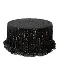 Sequin 132" Round Tablecloth Black - Big Payette Table Cover - Bell Racket Store