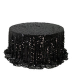 Sequin 132" Round Tablecloth Black - Big Payette Table Cover - Bell Racket Store