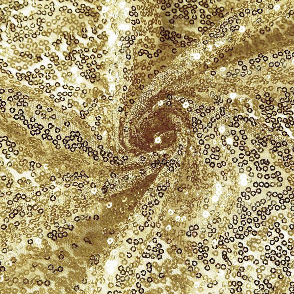 Sequin 132" Round Tablecloth Champagne - Seamless Dazzling Table Cover - NestOCart