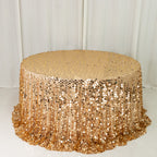 Sequin 132" Round Tablecloth Gold - Big Payette Table Cover - Bell Racket Store