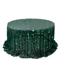Sequin 132" Round Tablecloth Hunter Emerald Green - Big Payette Table Cover - Bell Racket Store