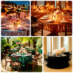 Sequin 132" Round Tablecloth Hunter Emerald Green - Big Payette Table Cover - Bell Racket Store