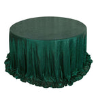 Sequin 132" Round Tablecloth Hunter Emerald Green - Seamless Dazzling Table Cover