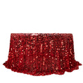 Sequin 132" Round Tablecloth Red - Big Payette Table Cover - Bell Racket Store