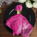 Sequin 20"x20" Napkin Fuchsia - Shimmering Dinner Napkin