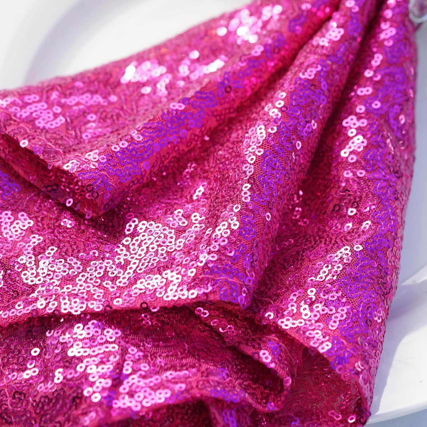 Sequin 20"x20" Napkin Fuchsia - Shimmering Dinner Napkin - NestOCart