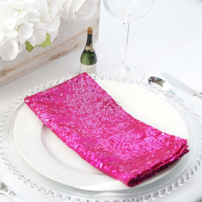 Sequin 20"x20" Napkin Fuchsia - Shimmering Dinner Napkin - NestOCart