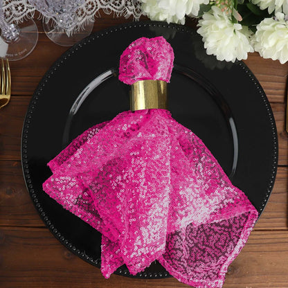 Sequin 20"x20" Napkin Fuchsia - Shimmering Dinner Napkin - NestOCart