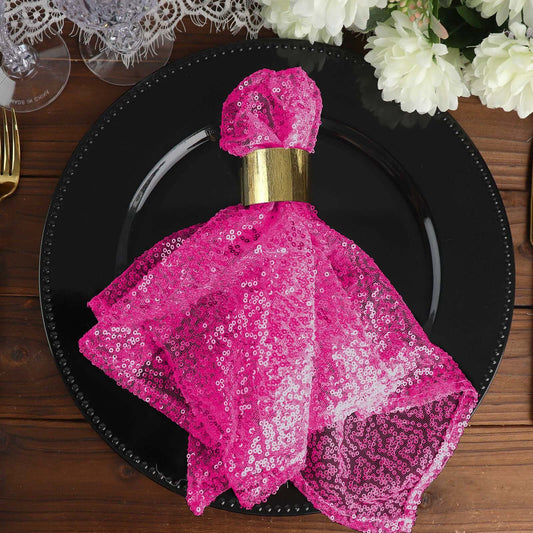 Sequin 20"x20" Napkin Fuchsia - Shimmering Dinner Napkin - NestOCart