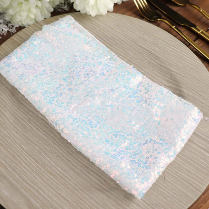 Sequin 20"x20" Napkin Iridescent Blue - Shimmering Dinner Napkin - Bell Racket Store