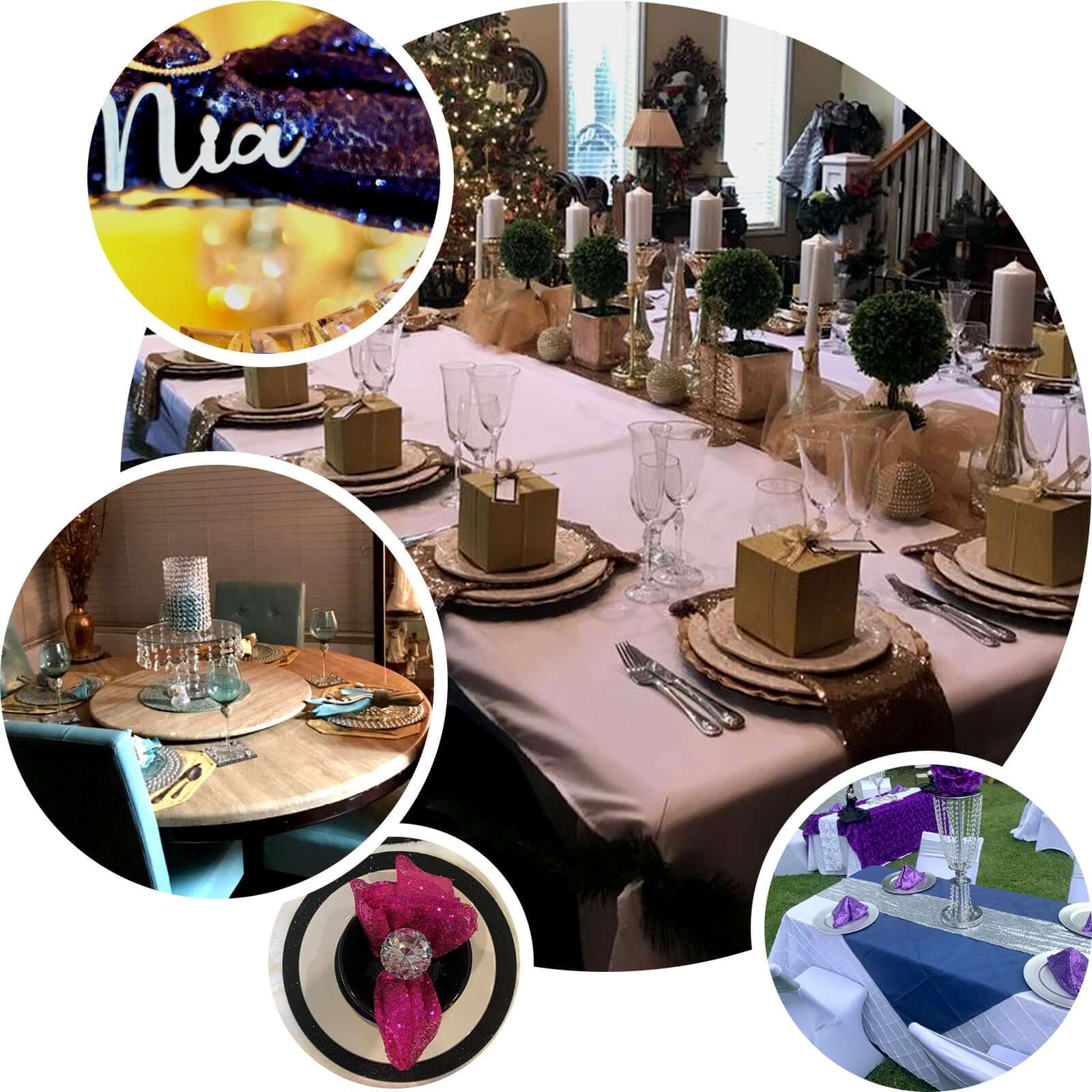 Sequin 20"x20" Napkin Iridescent Blue - Shimmering Dinner Napkin - Bell Racket Store