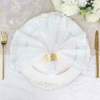 Sequin 20"x20" Napkin Iridescent Blue - Shimmering Dinner Napkin - Bell Racket Store