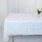 Sequin 60"x102" Rectangle Tablecloth Iridescent Blue - Big Payette Design for Modern Gatherings - Bell Racket Store