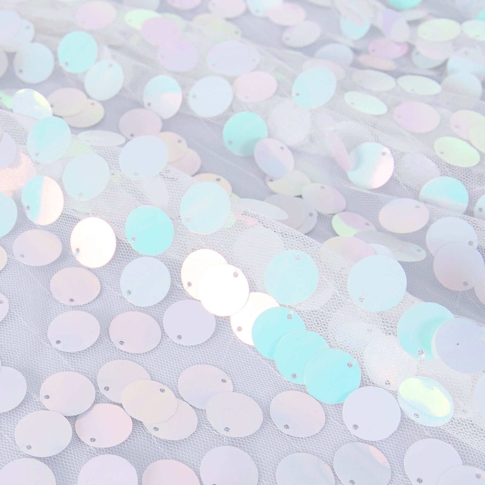 Sequin 60"x102" Rectangle Tablecloth Iridescent Blue - Big Payette Design for Modern Gatherings - Bell Racket Store