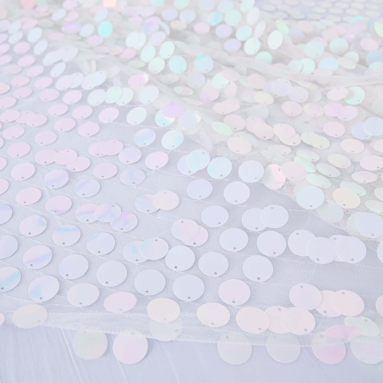 Sequin 60"x102" Rectangle Tablecloth Iridescent Blue - Big Payette Design for Modern Gatherings - Bell Racket Store