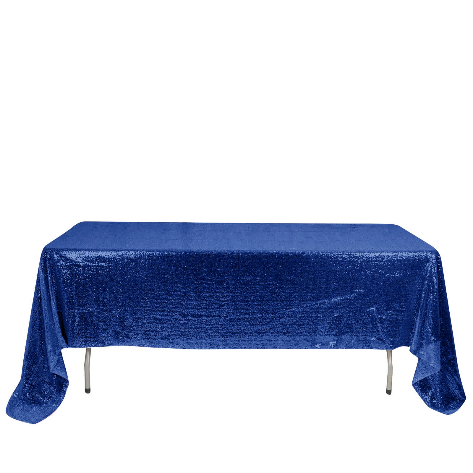 Sequin 60"x126" Rectangle Tablecloth Royal Blue - Glittering Finish Table Cover - NestOCart