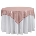Sequin 60"x60" Table Overlay Square Tablecloth Blush - Luxe Wedding Table Topper