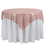 Sequin 60"x60" Table Overlay Square Tablecloth Blush - Luxe Wedding Table Topper