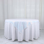 Sequin 60"x60" Table Overlay Square Tablecloth Iridescent Blue - Luxe Wedding Table Topper - Bell Racket Store