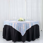 Sequin 60"x60" Table Overlay Square Tablecloth Iridescent Blue - Luxe Wedding Table Topper - Bell Racket Store